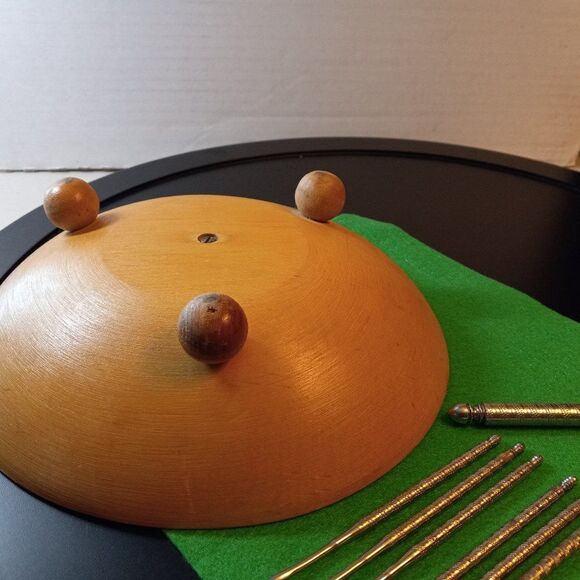 Vintage Wooden Nut Bowl with Nut cracking tools Countrycore kitsch cottagecore - Picture 7 of 8